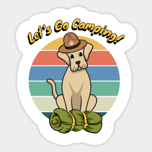 Funny Big Dog Wants to go Camping Sticker